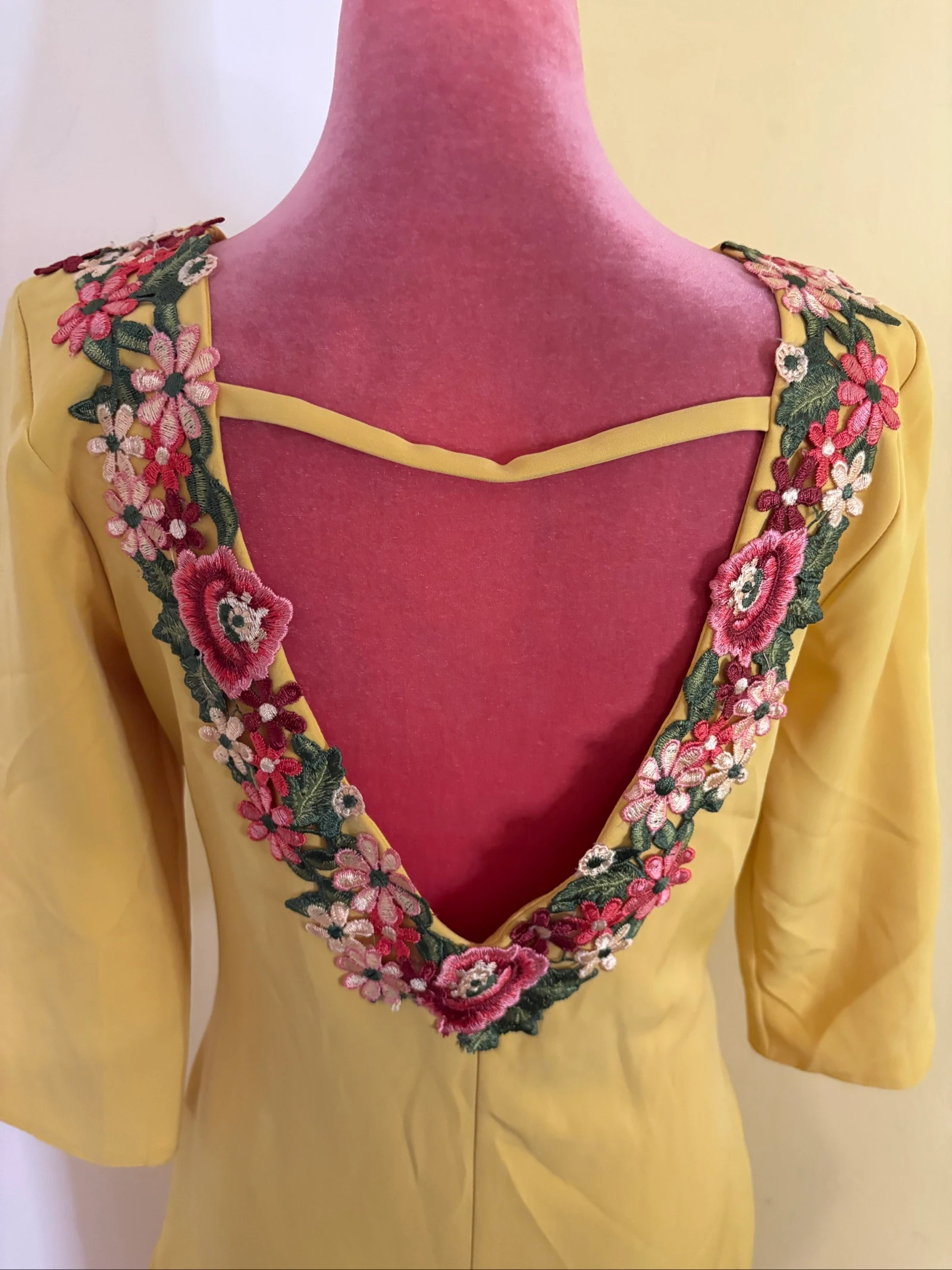 Vestido Amarelo Mostarda Midi Festa - Costas Abertas – photo 4